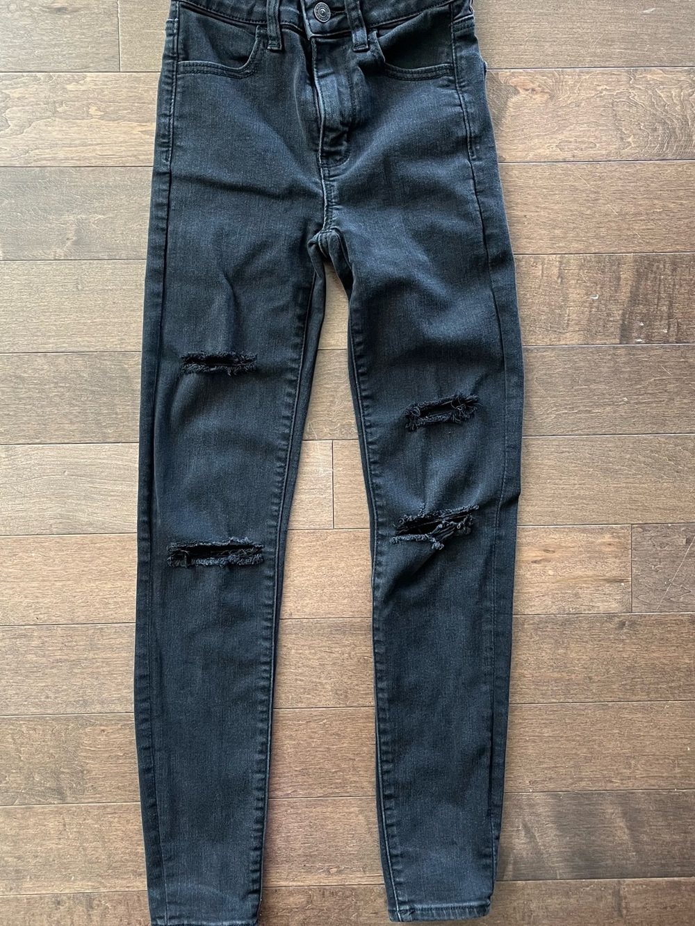 American Eagle Outfitters Black Ripped Skinny Jeans